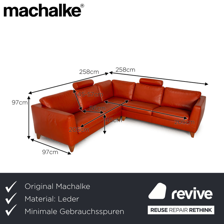 Machalke Pablo Canapé d'angle en cuir Orange Canapé