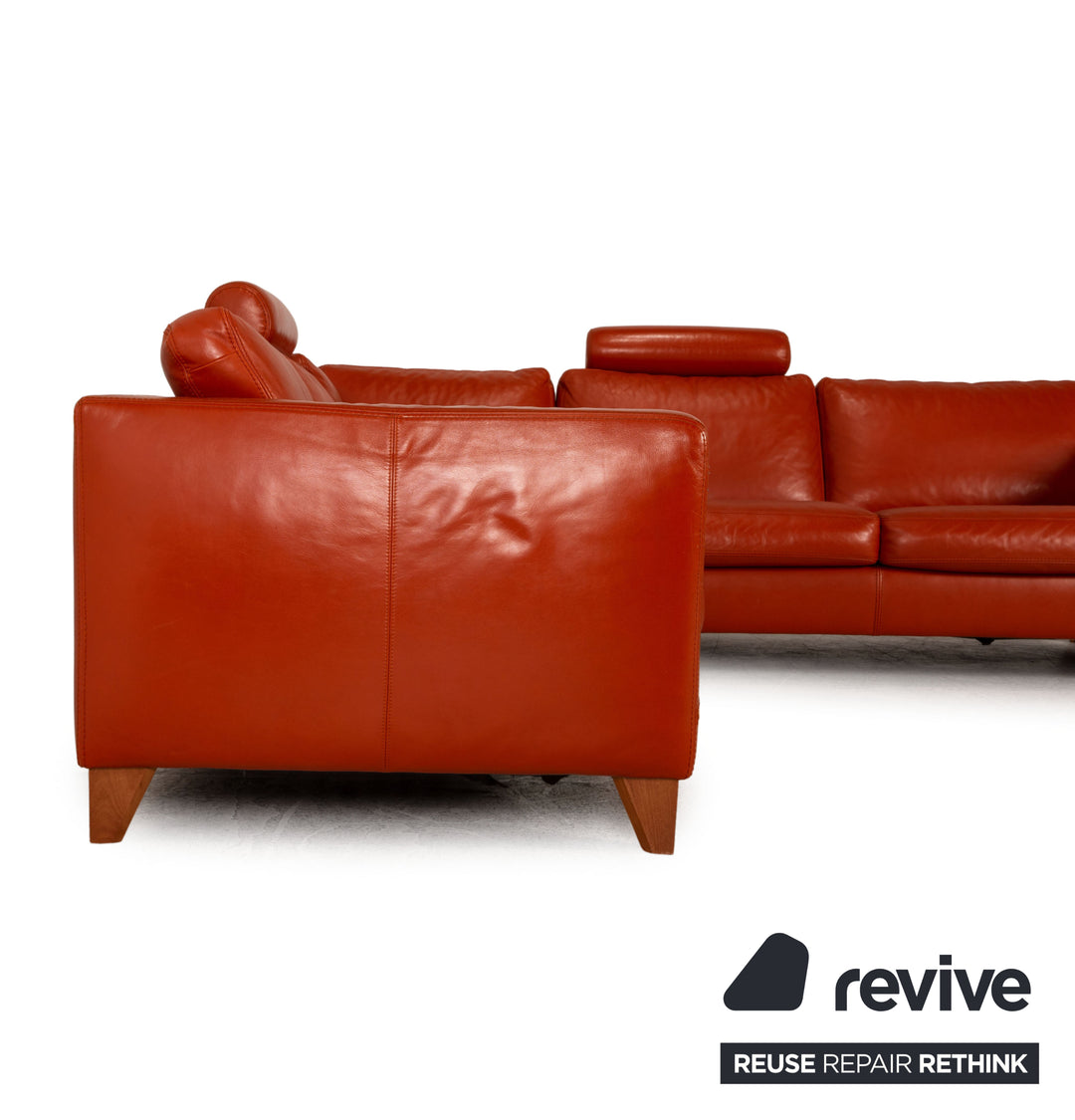 Machalke Pablo Leather Sofa Set Orange Corner Sofa Stool Couch Sofa