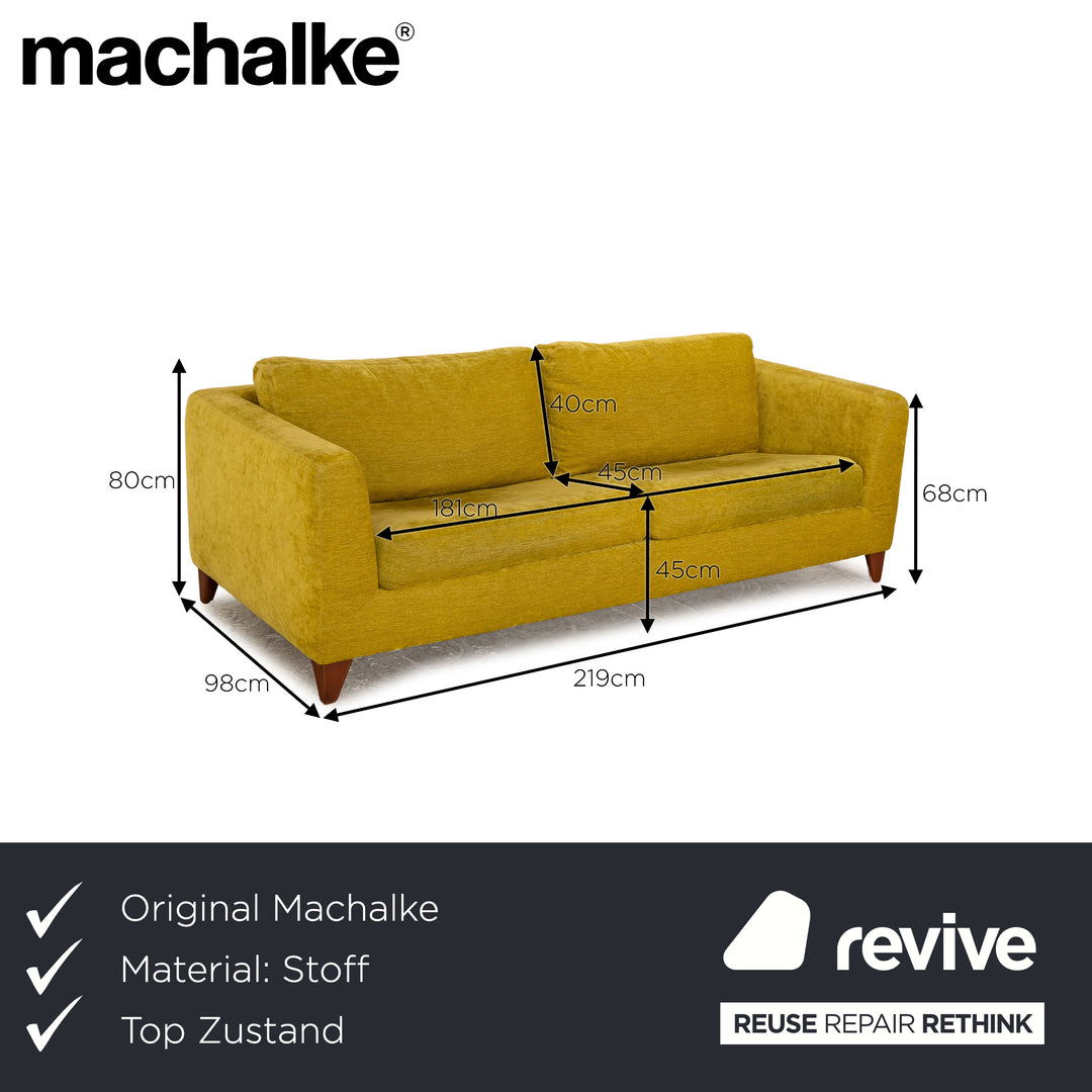 Machalke Pablo Fabric Three Seater Green Sofa Couch
