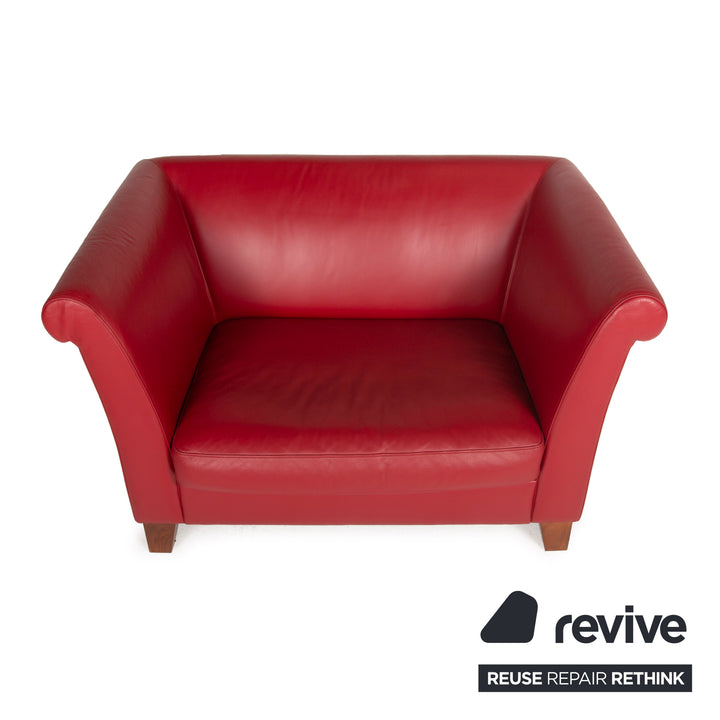 Machalke Ritz Fauteuil en cuir Rouge Vin Rouge Causeuse