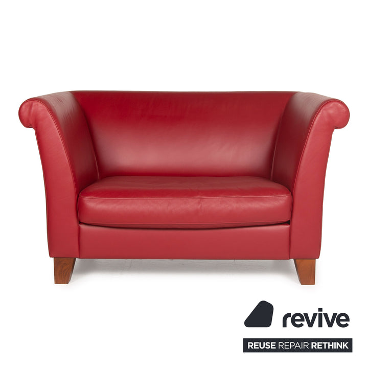 Machalke Ritz Fauteuil en cuir Rouge Vin Rouge Causeuse