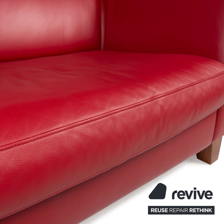 Machalke Ritz Fauteuil en cuir Rouge Vin Rouge Causeuse