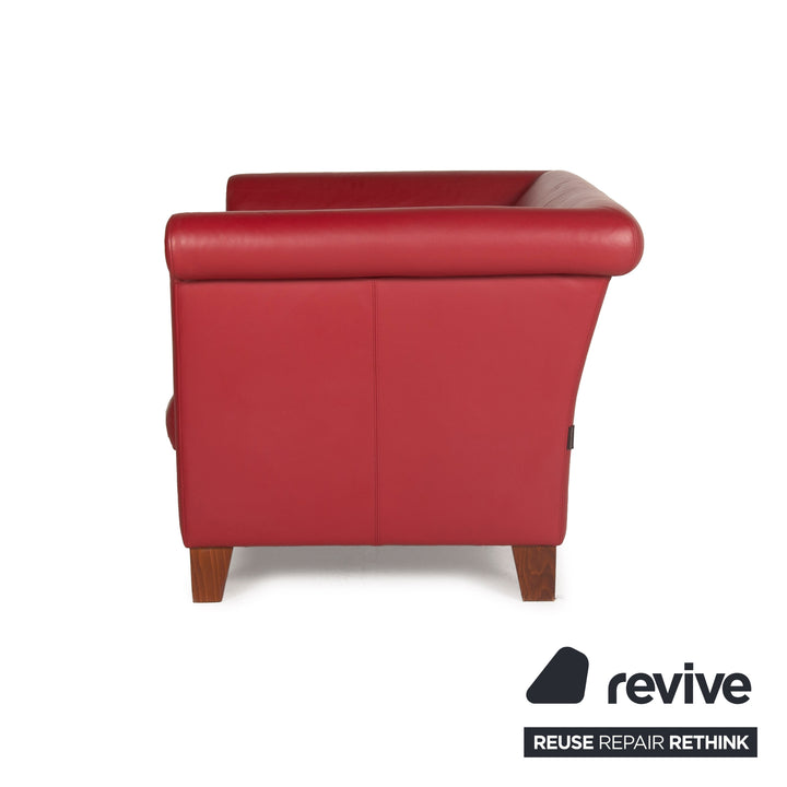 Machalke Ritz Fauteuil en cuir Rouge Vin Rouge Causeuse
