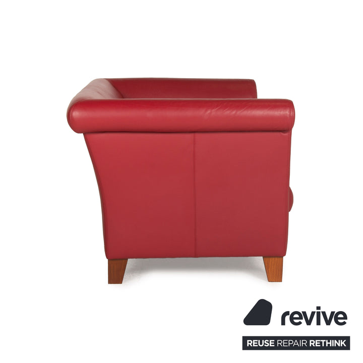 Machalke Ritz Fauteuil en cuir Rouge Vin Rouge Causeuse