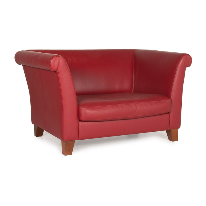 Machalke Ritz Fauteuil en cuir Rouge Vin Rouge Causeuse