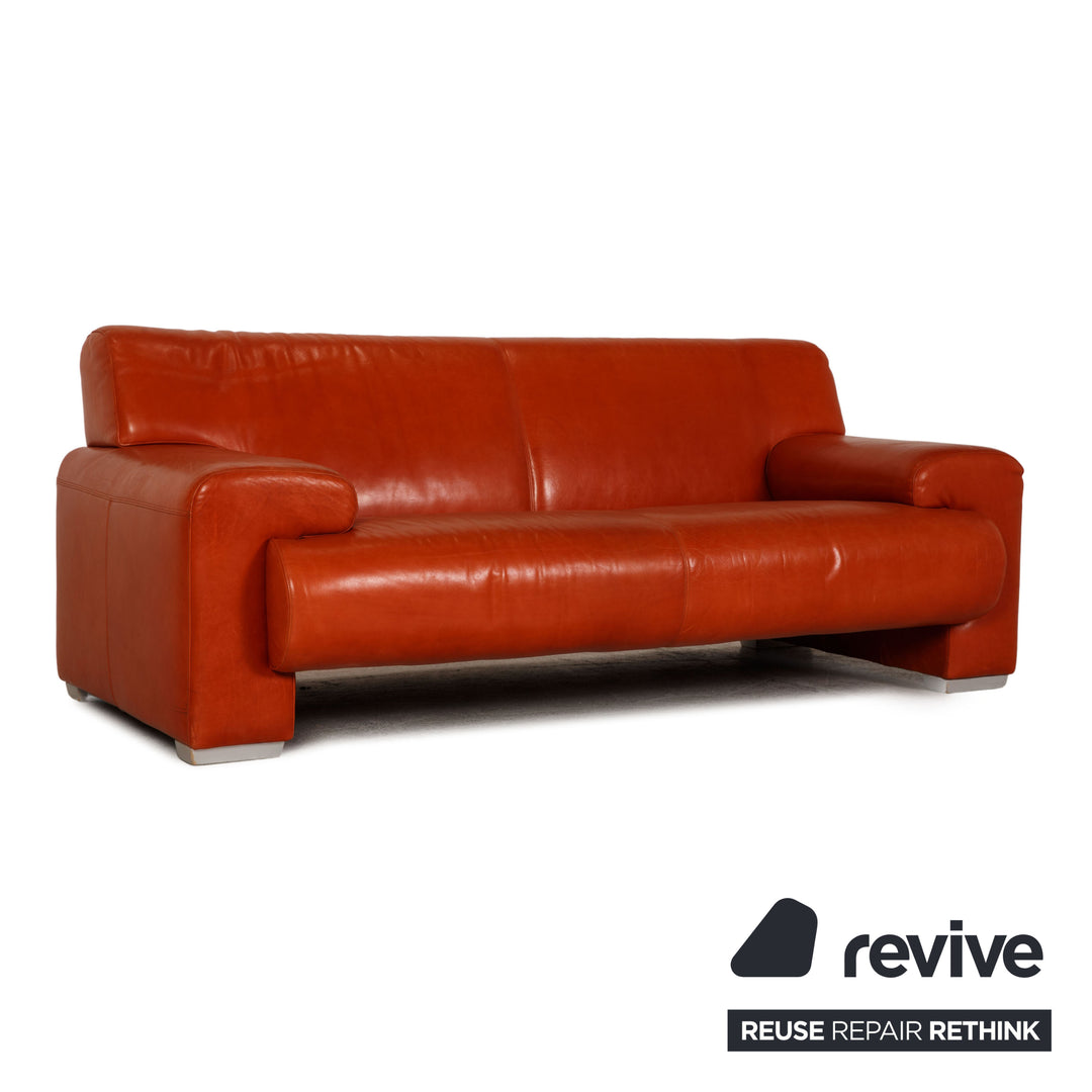 Machalke Ronda Leder Sofa Orange Zweisitzer Couch