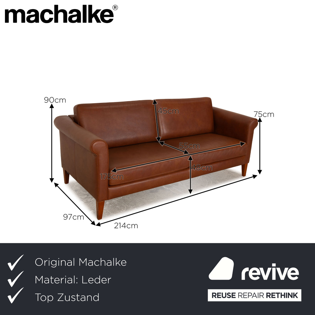Machalke System Plus Leder Dreisitzer Braun Sofa Couch