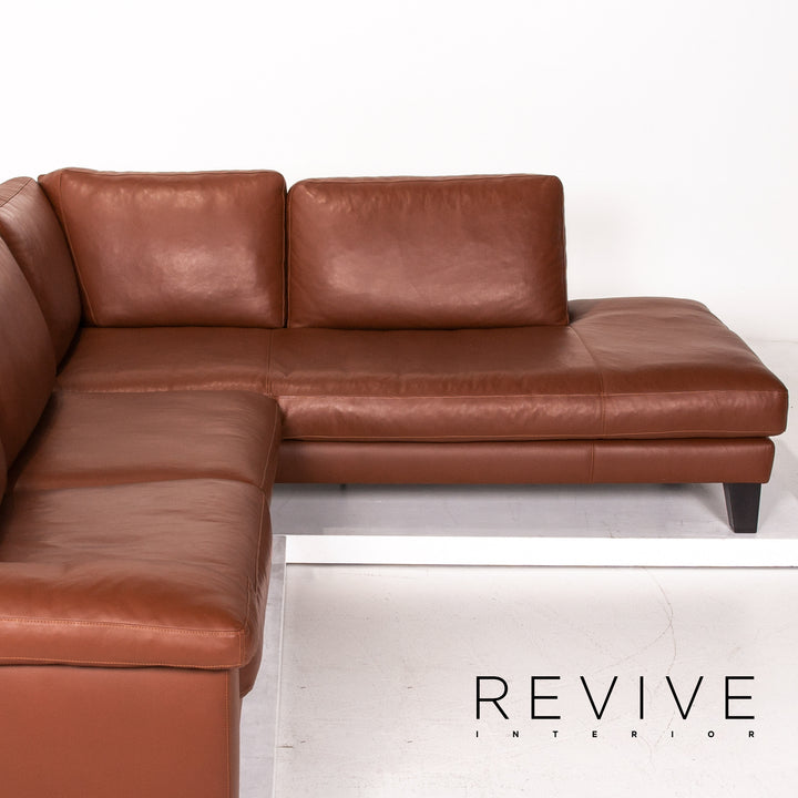 Machalke System Plus Leder Ecksofa Braun Sofa Couch #14656