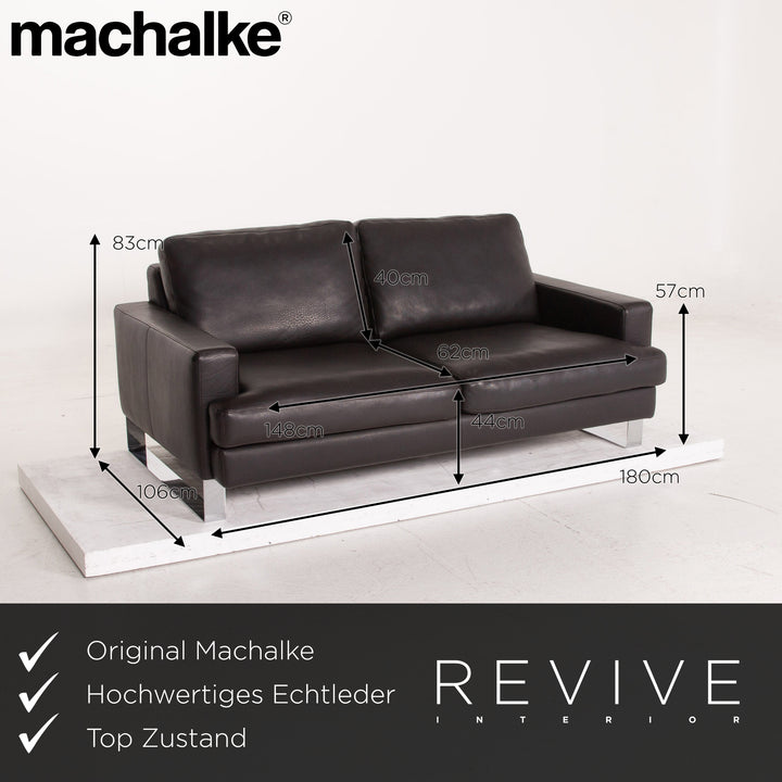 Machalke System Plus leather sofa brown dark brown two-seater couch