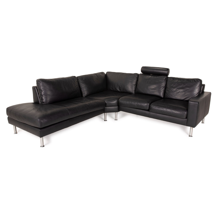 Machalke System Plus Leather Sofa Black Corner Sofa Couch