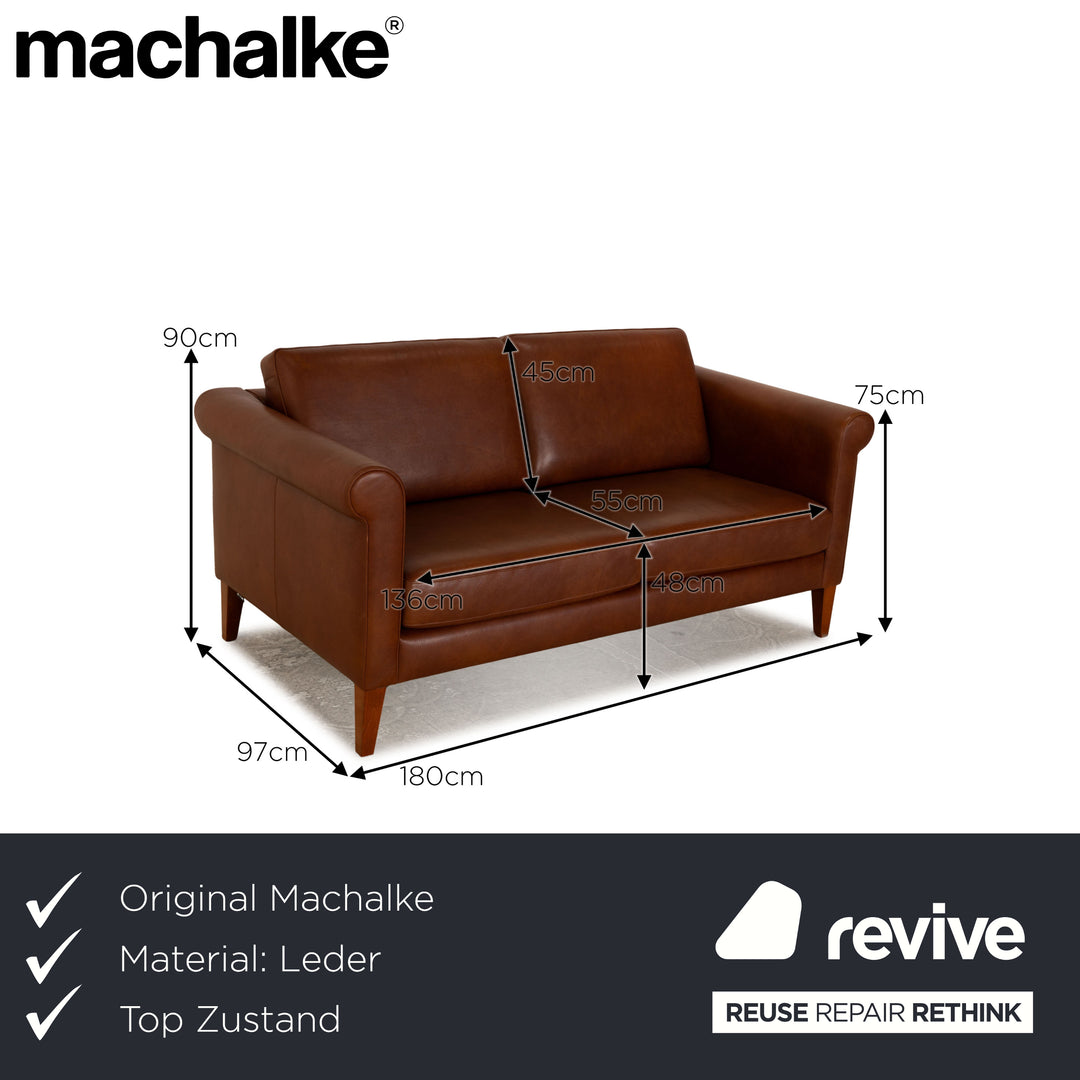 Machalke System Plus Leder Zweisitzer Braun Sofa Couch