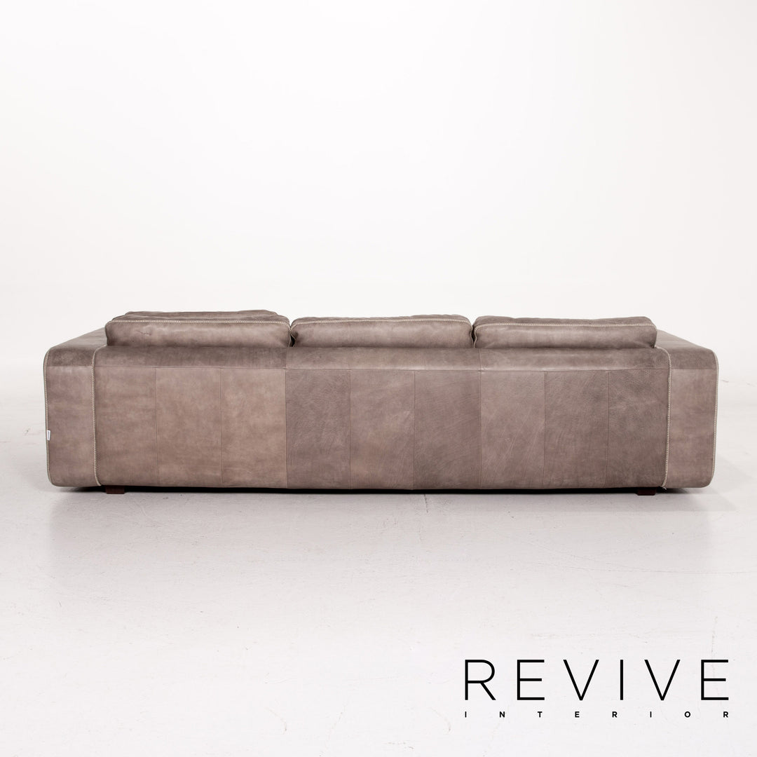 Machalke Valentino Anilin Leder Sofa Grau Dreisitzer Couch #14436