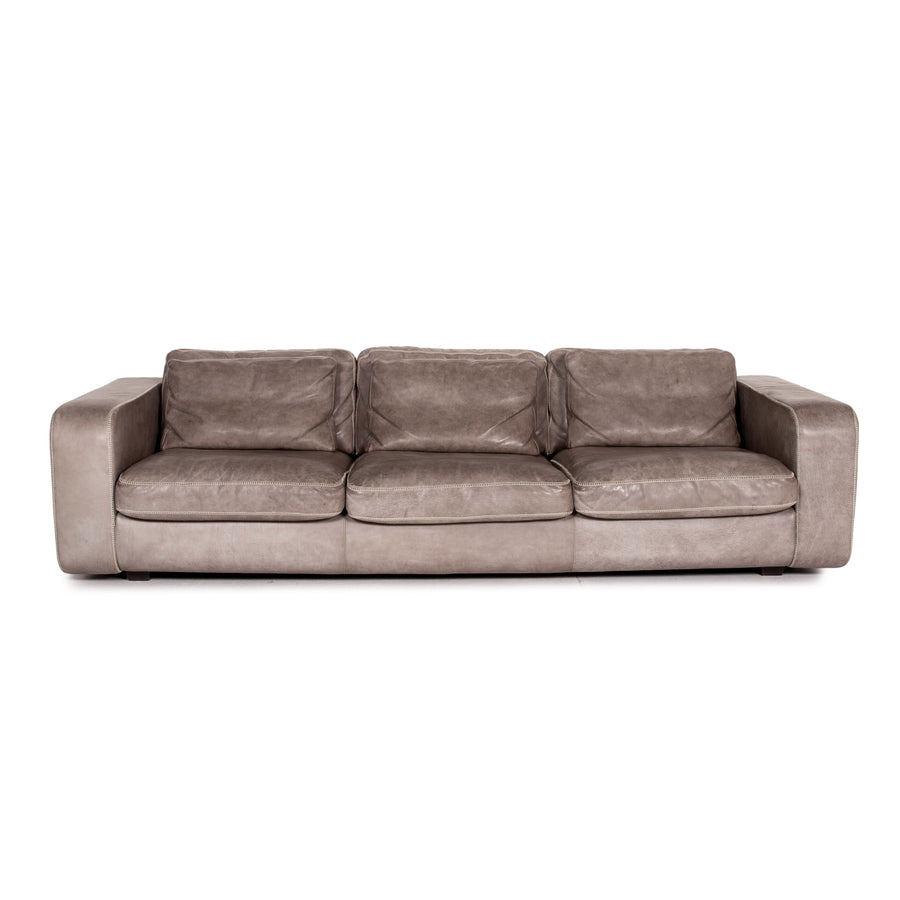 Machalke Valentino Anilin Leder Sofa Grau Dreisitzer Couch #14436