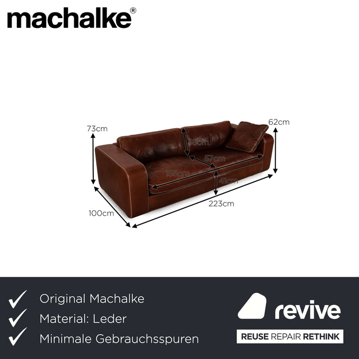 Machalke Valentino Leder Dreisitzer Braun Sofa Couch