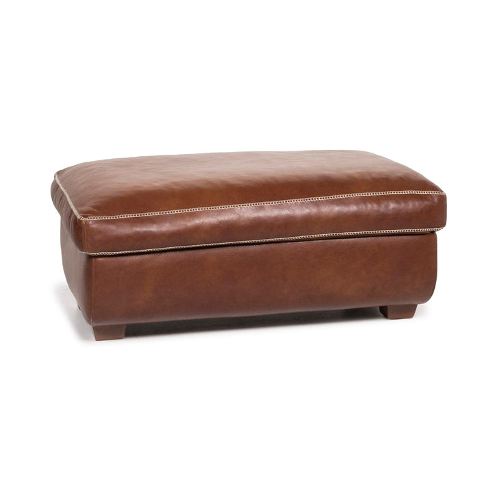 Machalke Valentino Tabouret en cuir Marron Ottoman #12621
