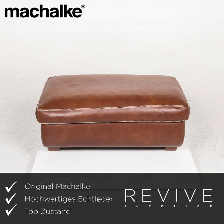 Machalke Valentino Tabouret en cuir Marron Ottoman #12621