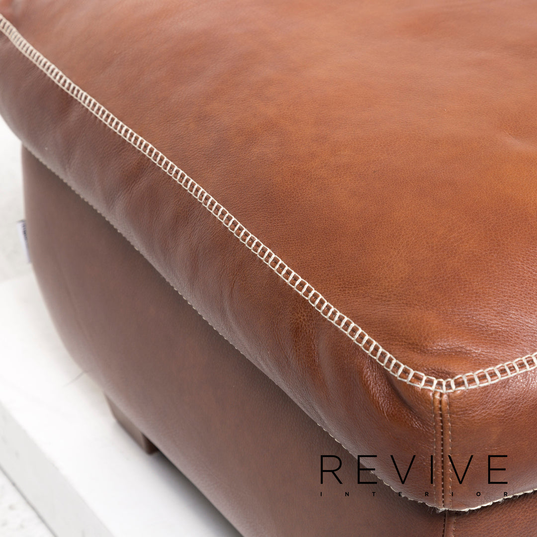 Machalke Valentino Tabouret en cuir Marron Ottoman #12621