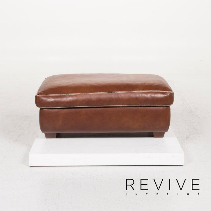 Machalke Valentino Tabouret en cuir Marron Ottoman #12621