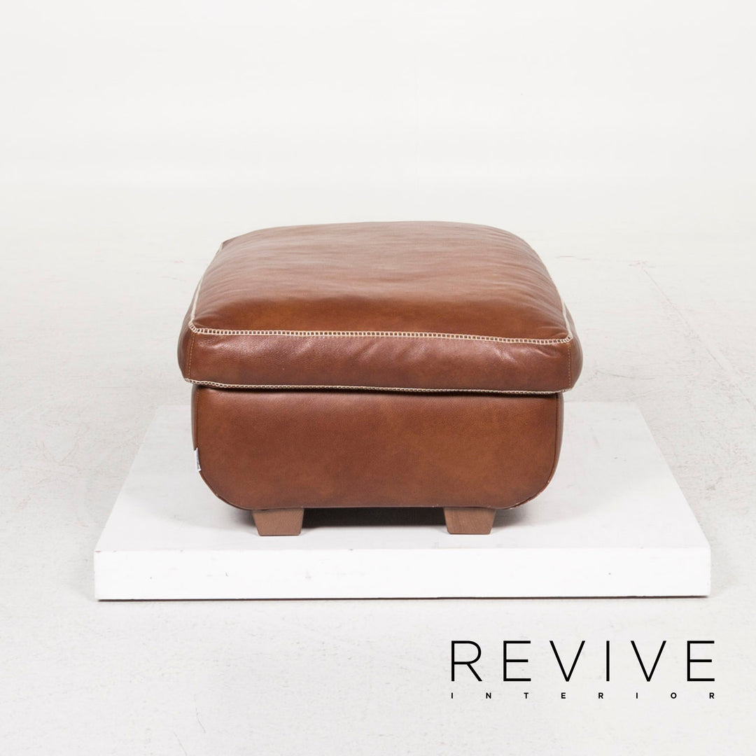 Machalke Valentino Tabouret en cuir Marron Ottoman #12621