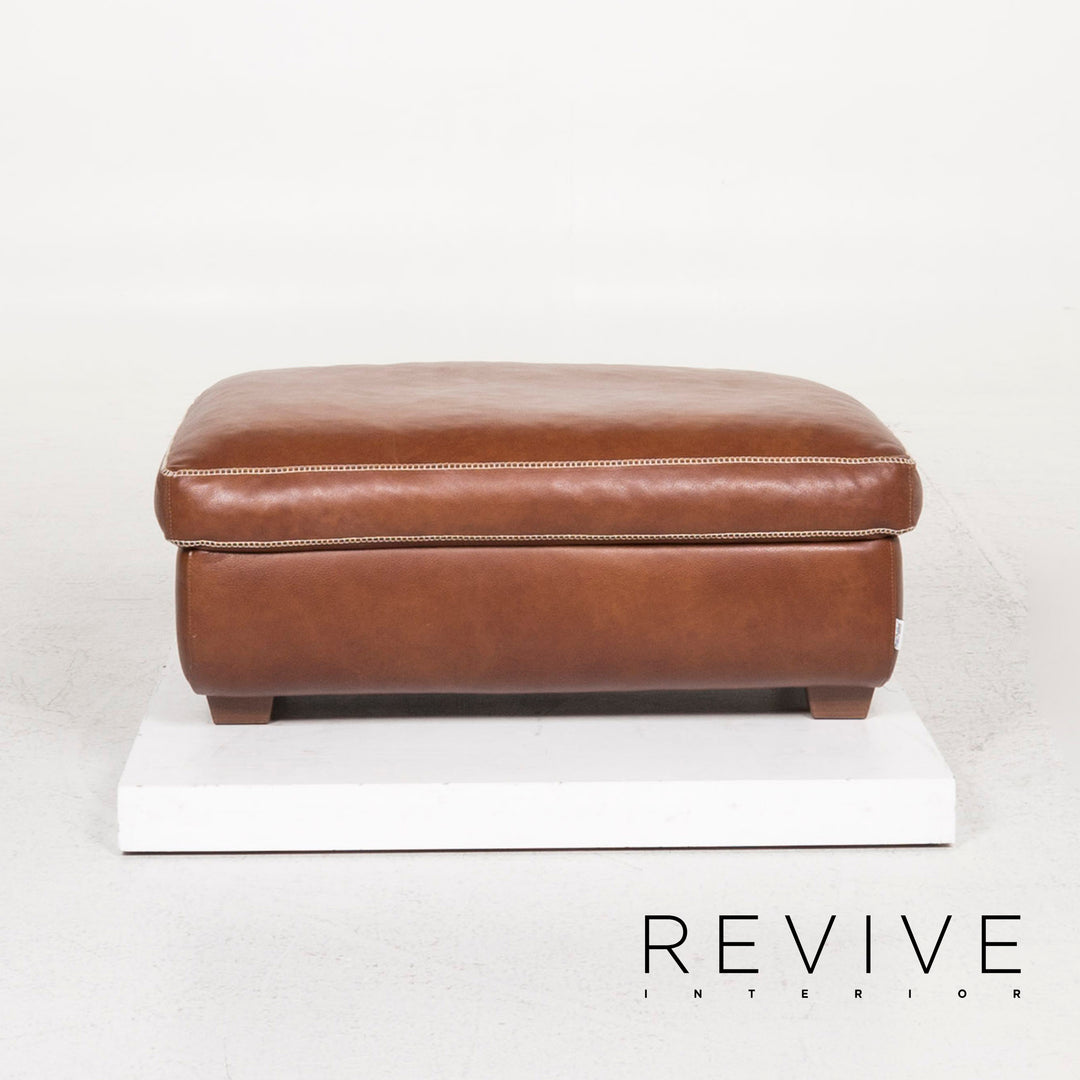 Machalke Valentino Tabouret en cuir Marron Ottoman #12621