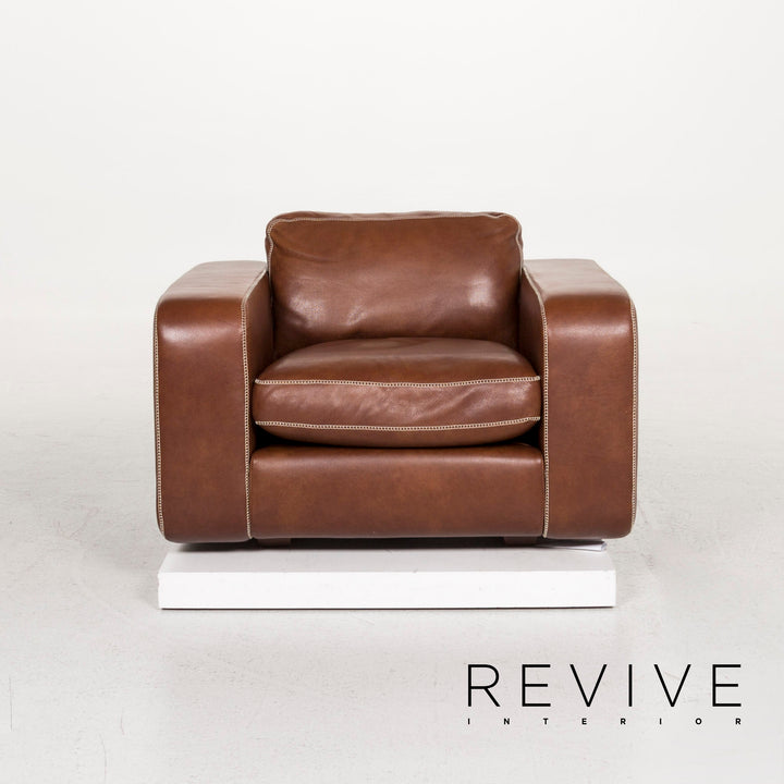 Machalke Valentino Fauteuil en cuir marron #12620