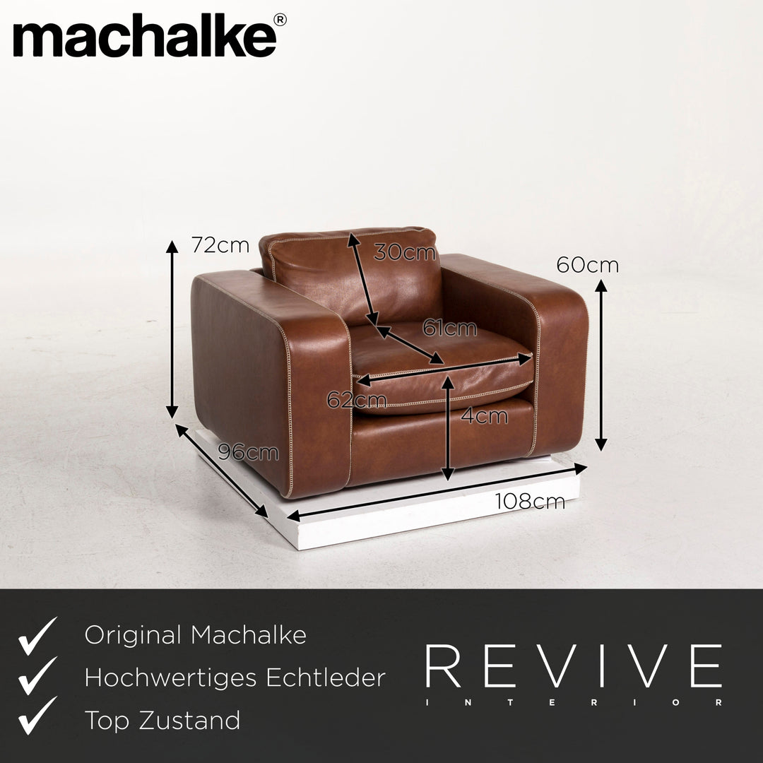 Machalke Valentino Fauteuil en cuir marron #12620
