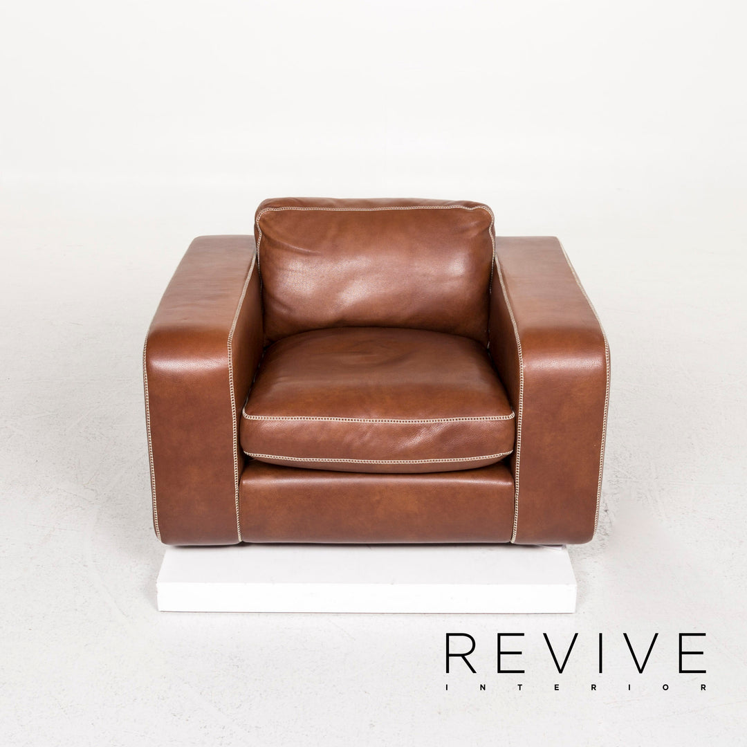 Machalke Valentino Fauteuil en cuir marron #12620