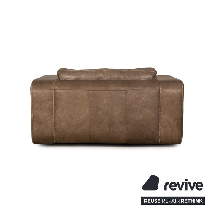 Machalke Valentino fauteuil en cuir gris taupe