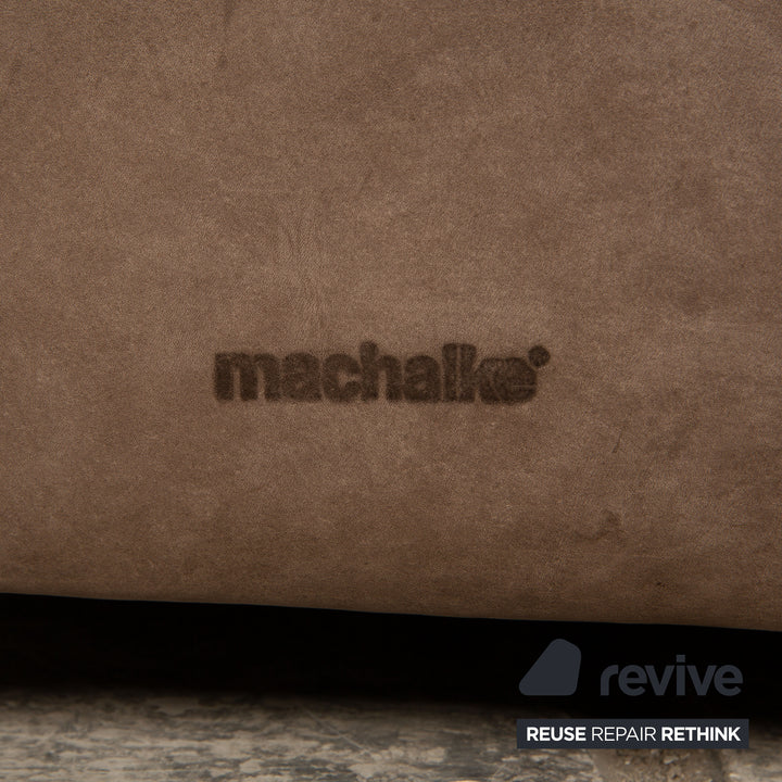 Machalke Valentino fauteuil en cuir gris taupe