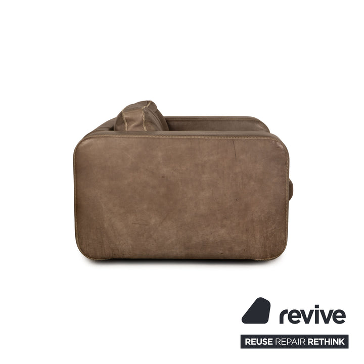 Machalke Valentino fauteuil en cuir gris taupe