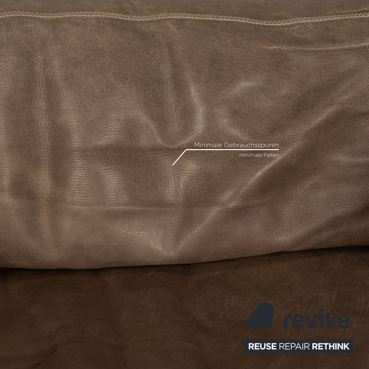 Machalke Valentino fauteuil en cuir gris taupe