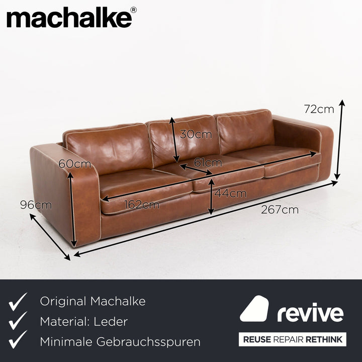 Machalke Valentino Leder Sofa Braun Dreisitzer