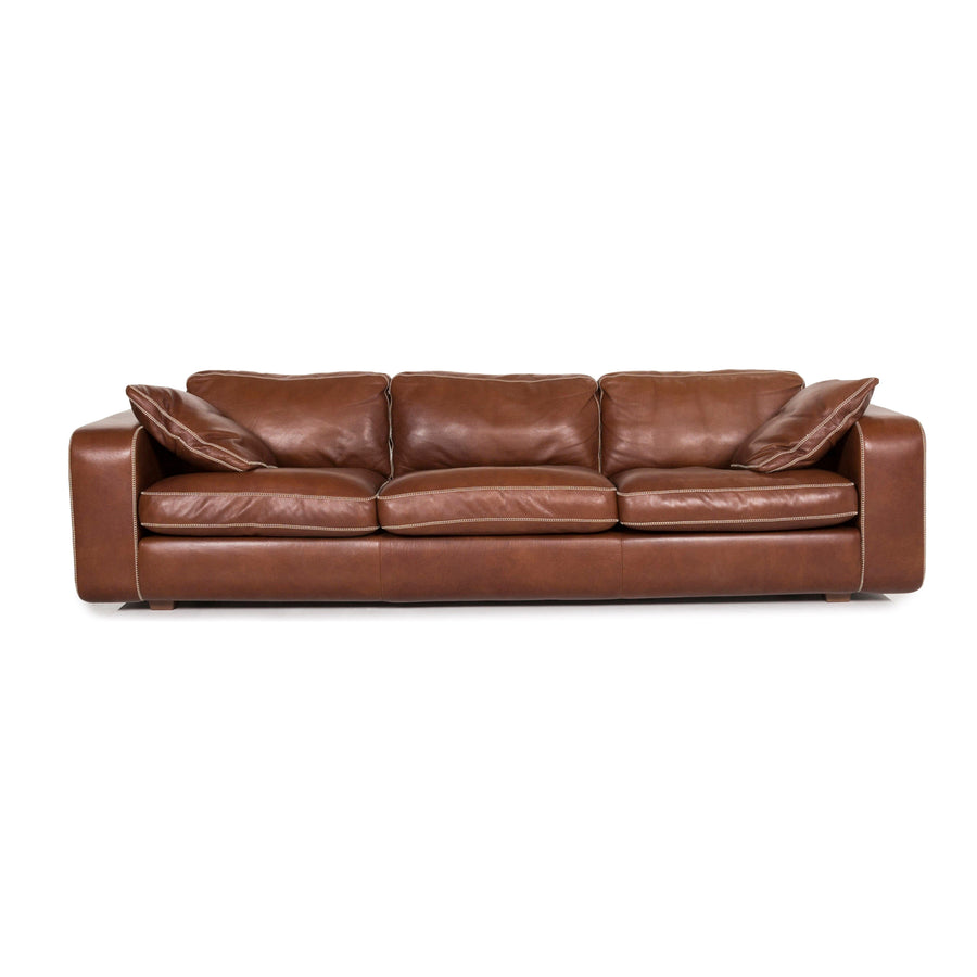 Machalke Valentino Leather Sofa Brown Three Seater Couch #12618