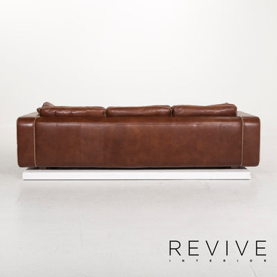 Machalke Valentino Leder Sofa Braun Dreisitzer Couch #12618