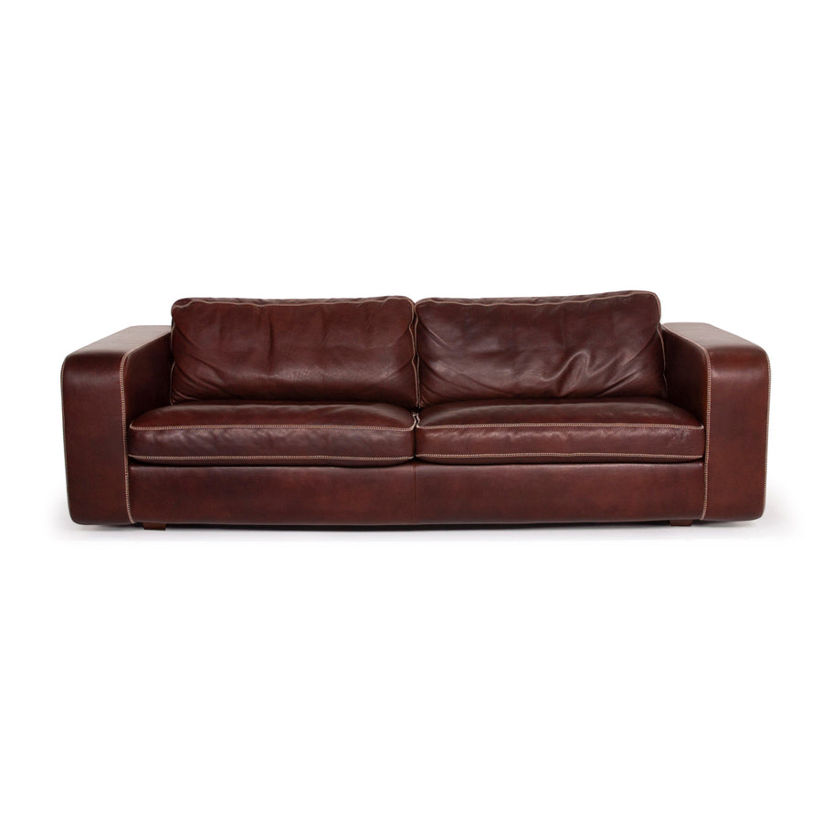 Machalke Valentino Leather Sofa Dark Brown Three Seater #15177