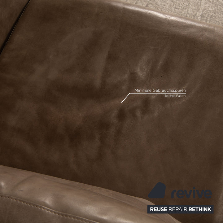 Machalke Valentino Leder Viersitzer Taupe Grau Sofa Couch
