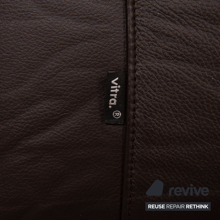 Leather armchair brown dark brown fabric partial reupholstery