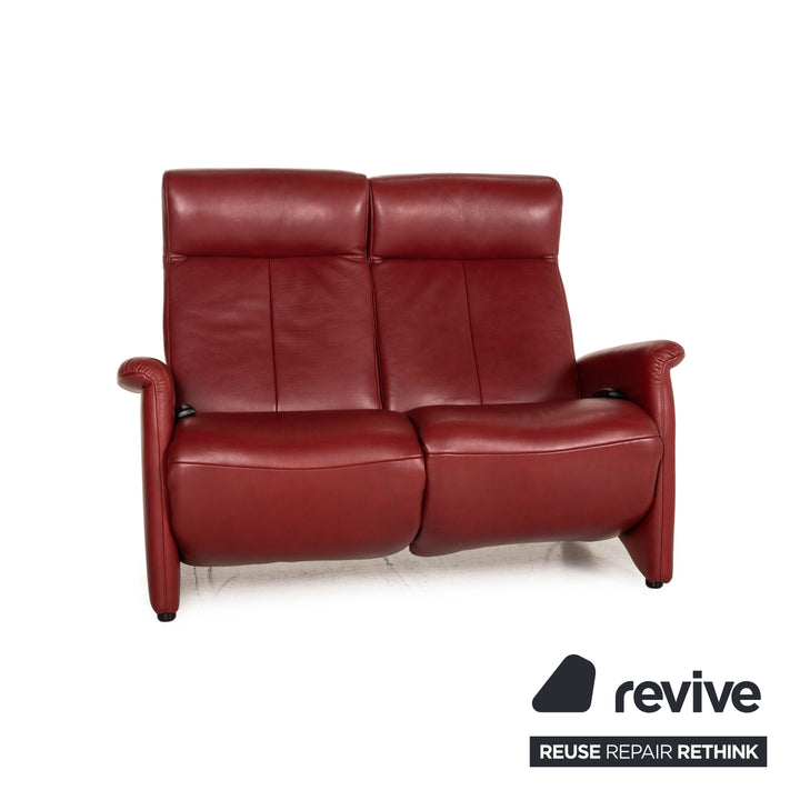 Canapé cuir Marquardt deux places rouge fonction relaxation
