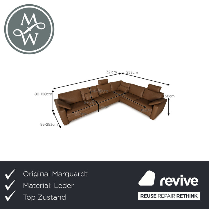 Marquardt Leather Sofa Brown Corner Sofa Couch