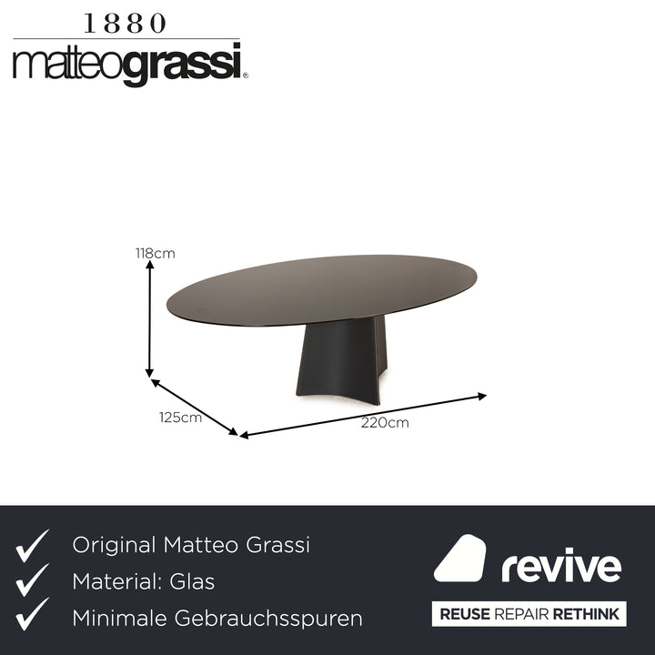 Matteo Grassi Glas Tisch Schwarz Esstisch