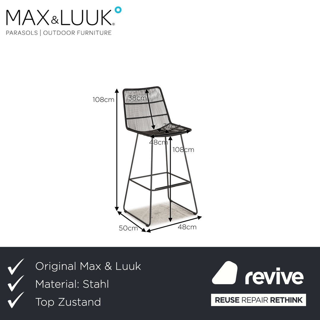 Max &amp; Luuk Faye steel chair anthracite bar stool