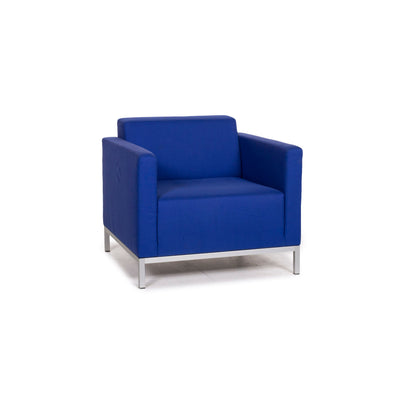 MDF Italia Stoff Sessel Blau #12594