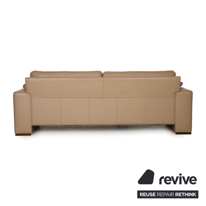 Meisterstücke Leder Sofa Garnitur Beige Dreisitzer Zweisitzer