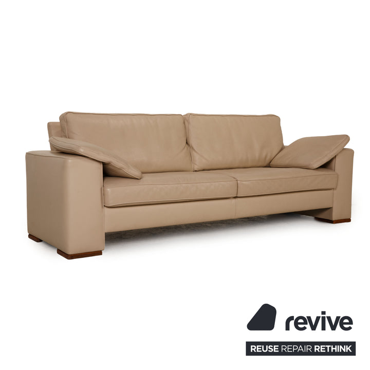 Meisterstücke Leder Sofa Garnitur Beige Dreisitzer Zweisitzer