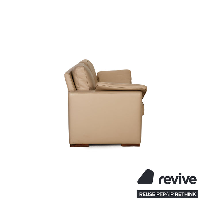Meisterstücke Leder Sofa Garnitur Beige Dreisitzer Zweisitzer