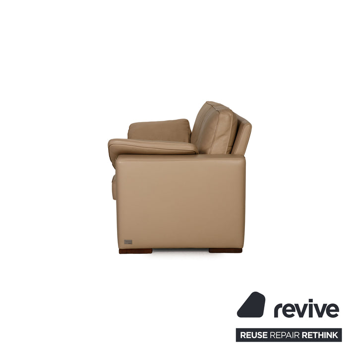 Meisterstücke Leder Sofa Garnitur Beige Dreisitzer Zweisitzer