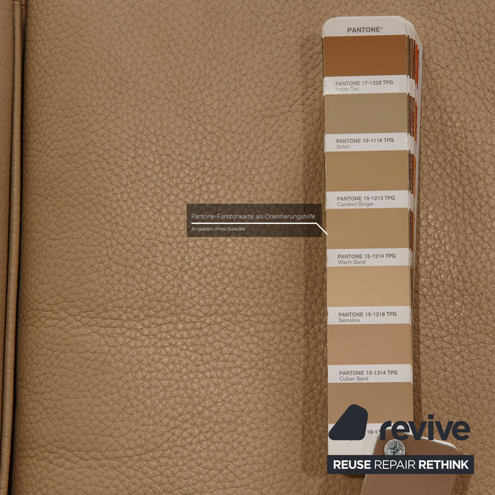 Meisterstücke Leder Sofa Garnitur Beige Dreisitzer Zweisitzer