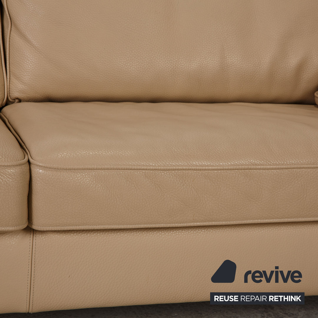 Meisterstücke Leder Sofa Garnitur Beige Dreisitzer Zweisitzer