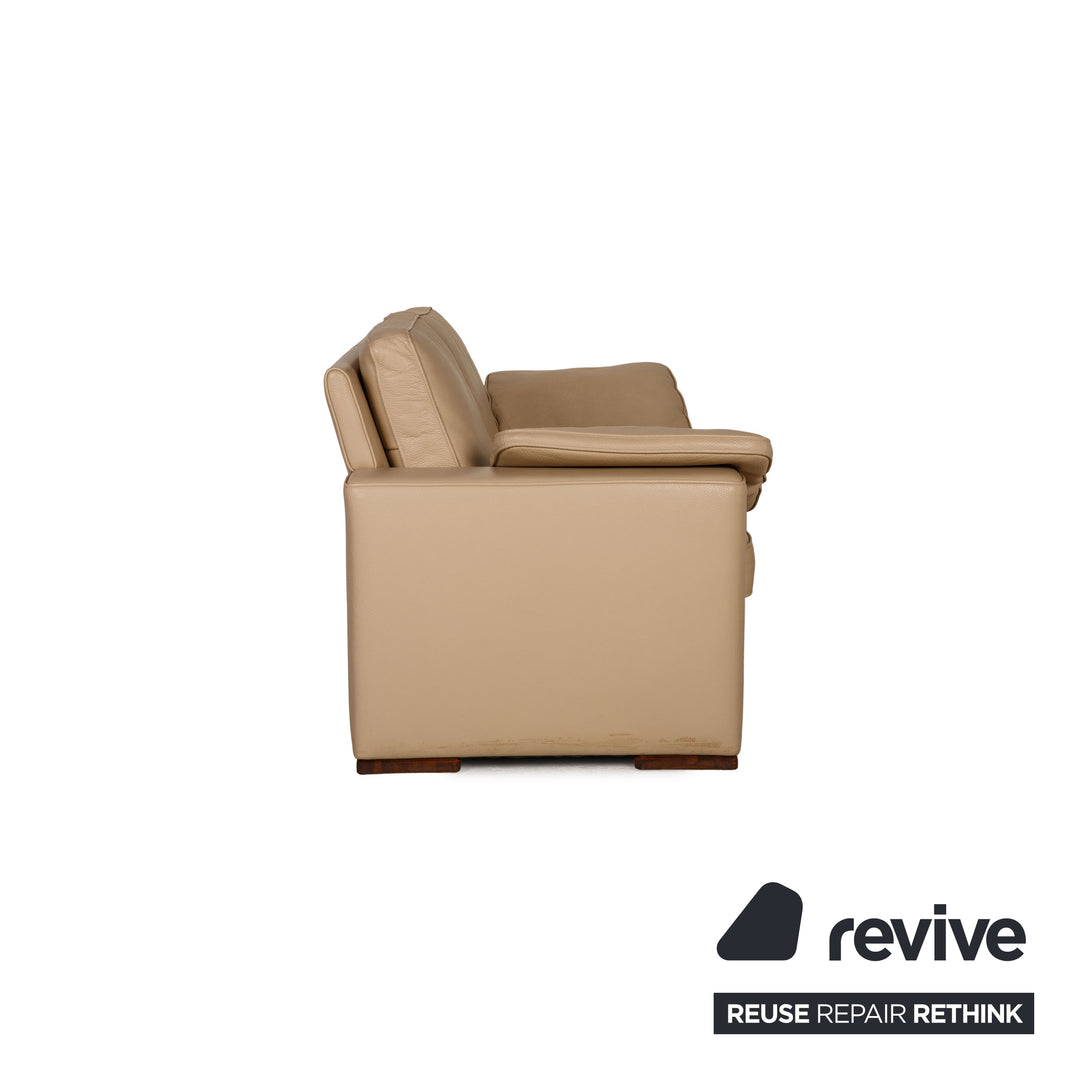 Meisterstücke Leder Sofa Garnitur Beige Dreisitzer Zweisitzer
