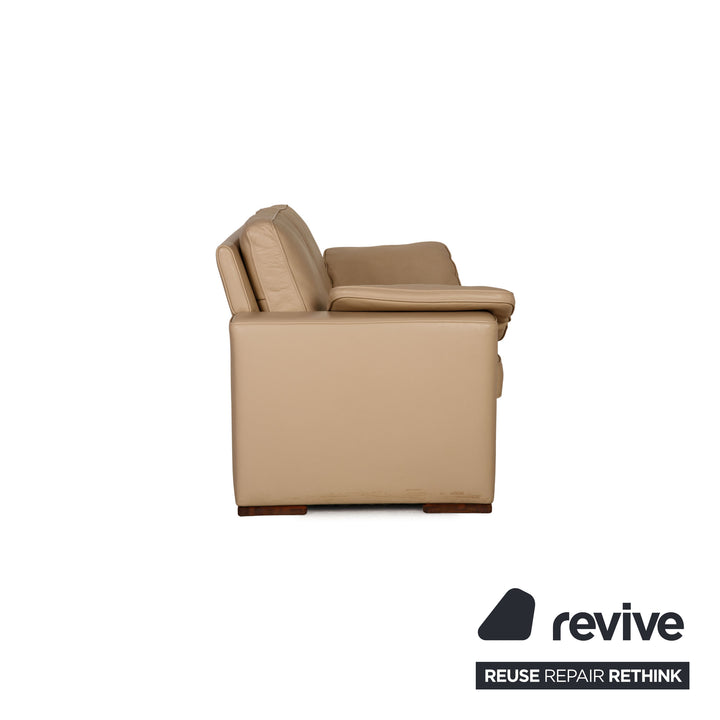 Meisterstücke Leder Sofa Garnitur Beige Dreisitzer Zweisitzer